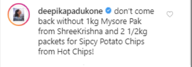 deepika padukone asking ranveer singh to get food items from chennai is every wife ever!