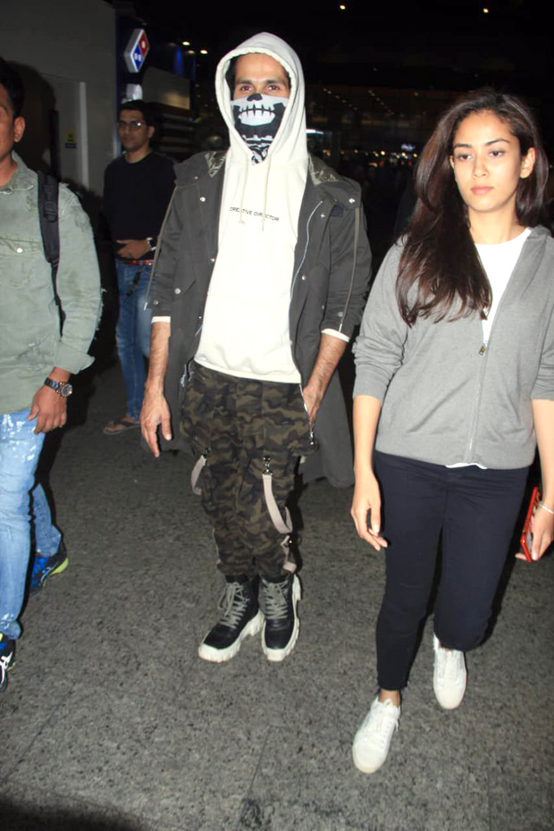 Jersey actor Shahid Kapoor hides his face from paparazzi after getting 13 stitches, arrives back in Mumbai 
