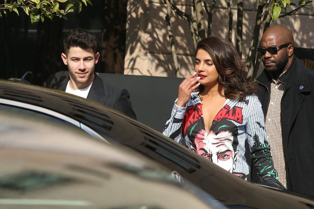 Priyanka Chopra steps out with Nick Jonas wearing a Moschino 'Dracula' shirt dress worth Rs. 45,971!