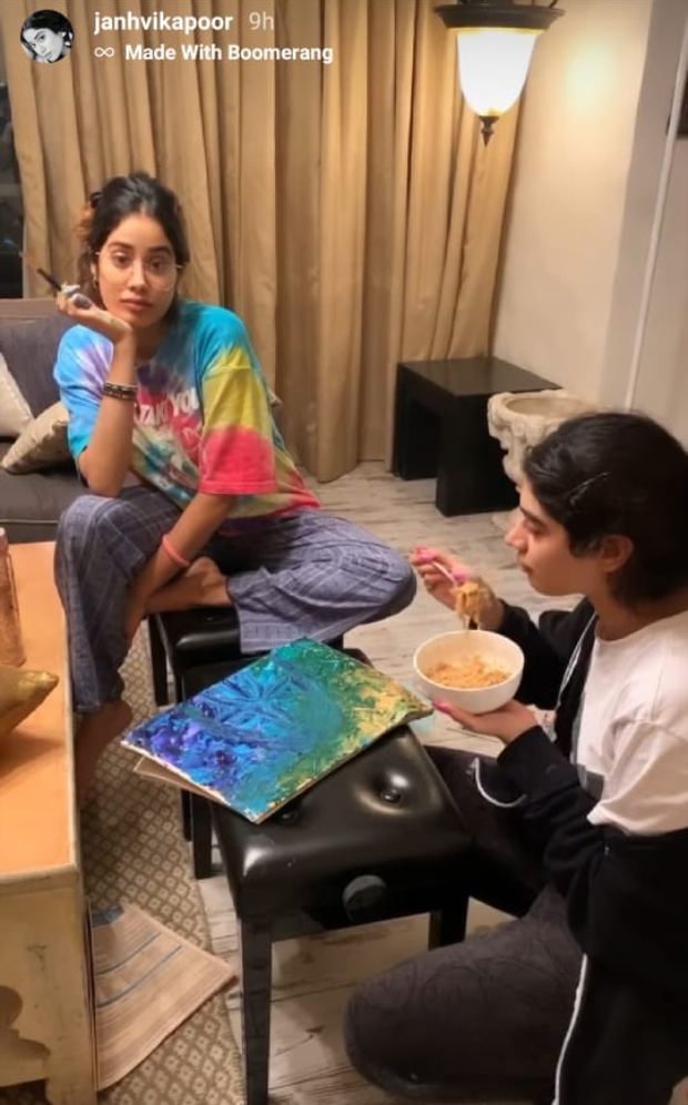 Janhvi Kapoor spends time painting during self-quarantine, Khushi Kapoor gets her face painted 