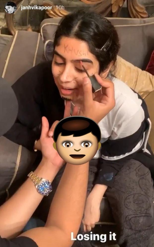 Janhvi Kapoor spends time painting during self-quarantine, Khushi Kapoor gets her face painted 