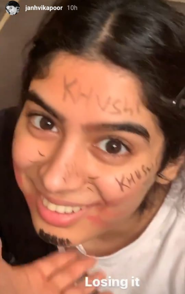 Janhvi Kapoor spends time painting during self-quarantine, Khushi Kapoor gets her face painted 
