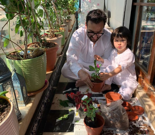 Kareena Kapoor Khan shares photos of Saif Ali Khan and Taimur gardening during Janata curfew 