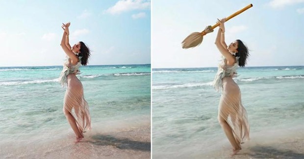 deepika padukone shares meme of herself holding a broom
