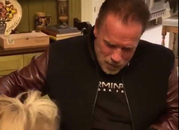 Amidst the coronavirus outbreak, Arnold Schwarzenegger spends time with his pets and asks people to stay home; watch video
