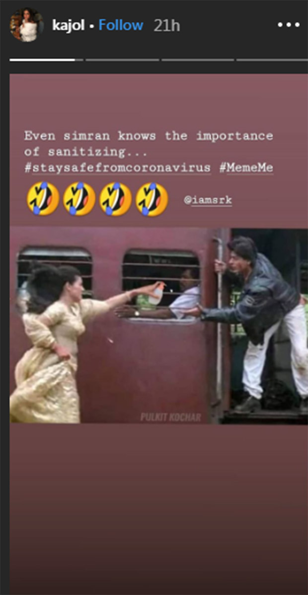 amid coronavirus outbreak, kajol shares hilarious ddlj meme to create awareness