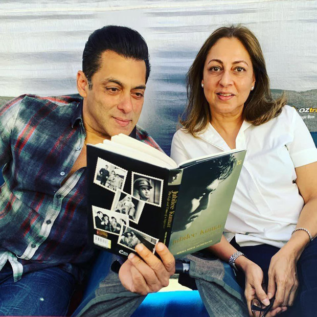 Salman Khan reads the biography of late Rajendra Kumar on the sets of Radhe: Your Most Wanted Bhai, see photos
