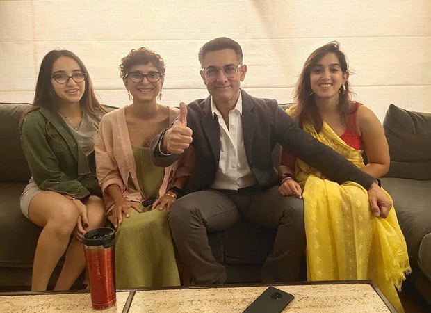 aamir khan debuts with his salt-and-pepper look on instagram in this family picture