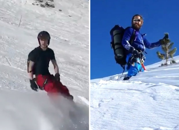 Tom Holland being an ace at snowboarding but Jake Gyllenhaal struggling is pretty hilarious, watch videos