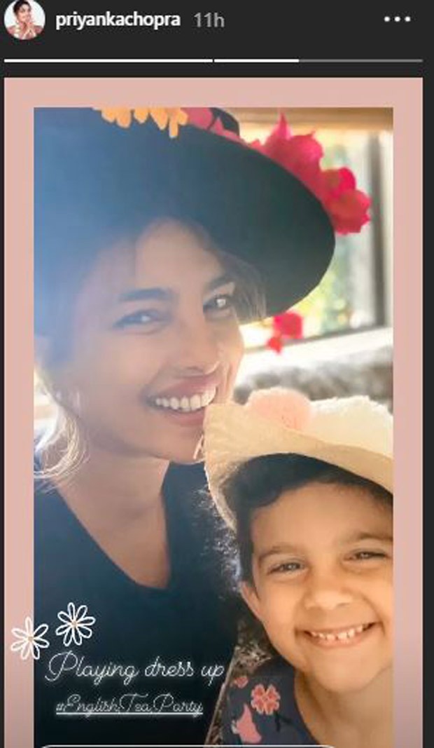 priyanka chopra has a good day playing dress-up and having a tea party with her niece