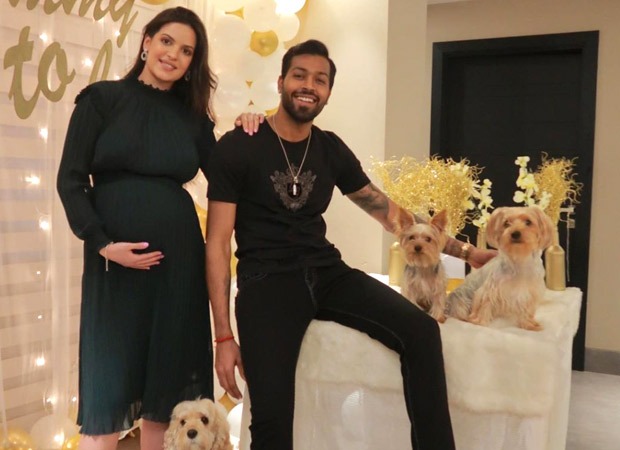 hardik pandya poses with wife natasa stankovic at the latter’s baby shower, see photo