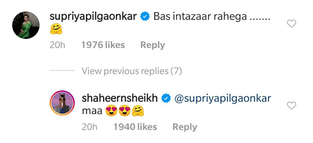 Shaheer Sheikh and Supriya Pilgaonkar’s interaction on Instagram is absolutely wholesome