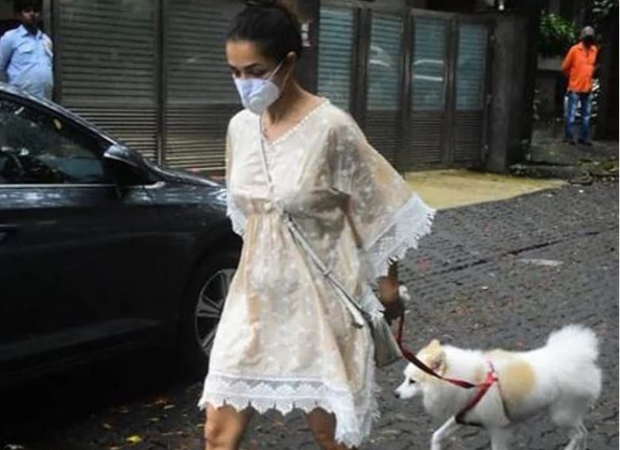 IN PICS: Malaika Arora steps out for a walk with her pet dog Casper