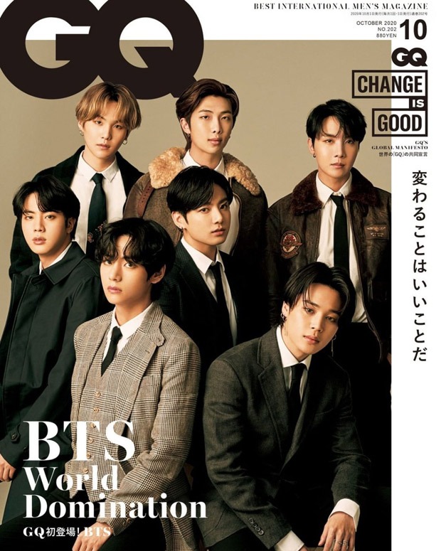 BTS members are acing the classic sartorial game on the October issue of GQ Japan