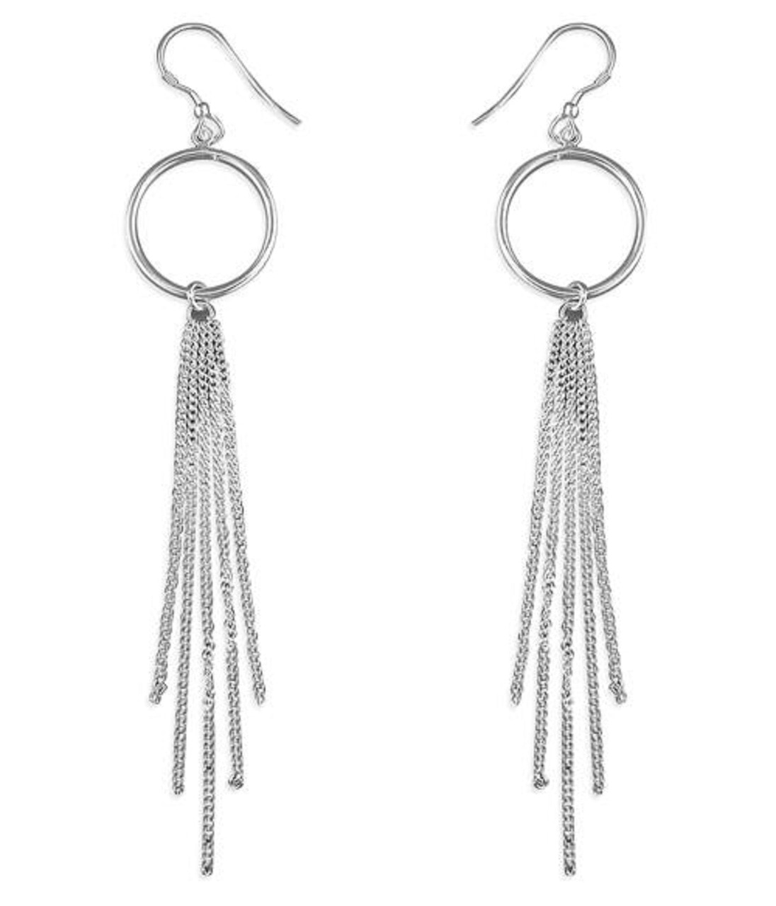 Stand Out Long Silver Earrings,