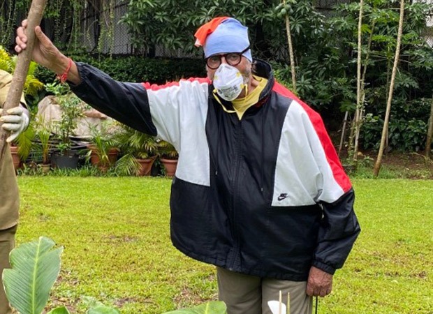 Amitabh Bachchan steps out of his house first time after COVID-19 recovery to plant a sapling in his mother’s memory