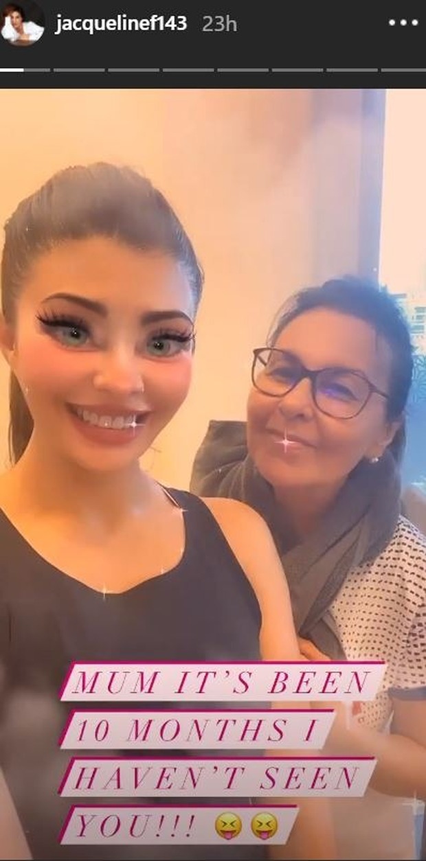 Jacqueline Fernandez meets her mother after 10 months