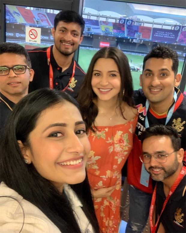 Anushka Sharma and Yuzvendra Chahal’s fiancee Dhanashree Verma click a selfie after Virat Kohli's Royal Challengers Bangalore defeat Rajasthan Royals