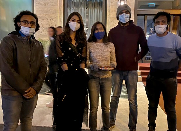 pooja hegde receives a birthday surprise from her fans in italy