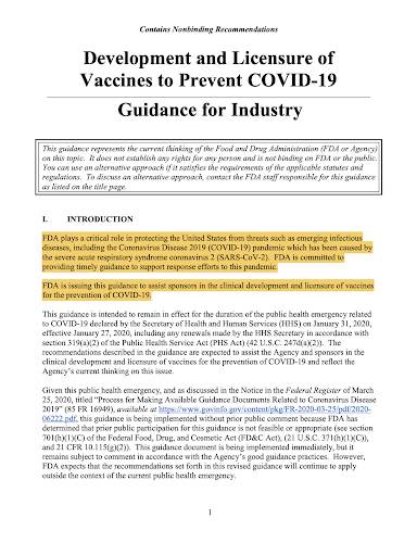 Food Drug Administration Gatekeeper COVID-19 Vaccine,