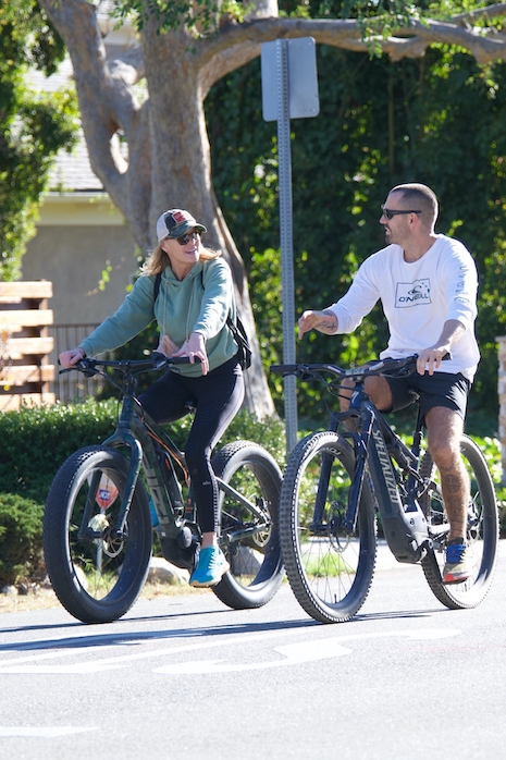 robin wright and husband stay in shape on their e-bikes