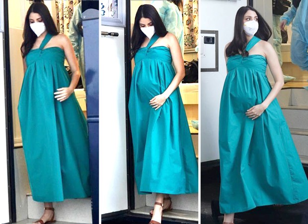 Pregnant Anushka Sharma glows in green gown, starts shooting for an ad!