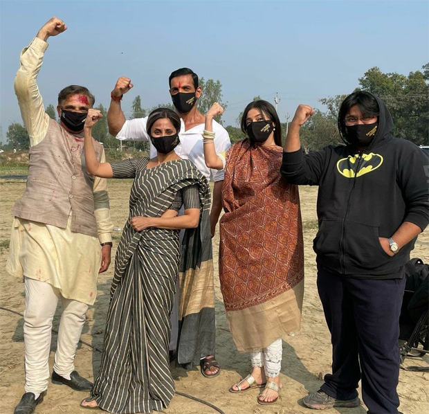 John Abraham, Divya Khosla Kumar, Milap Zaveri, Gautami Kapoor strike a pose as they shoot climax of Satyameva Jayate 2