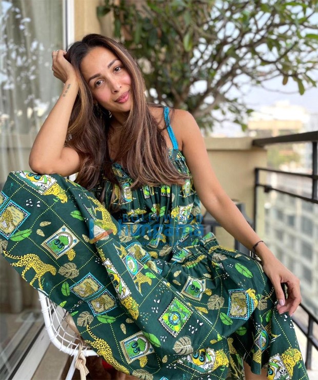 malaika arora’s green printed maxi dress is affordable and perfect for your brunch date