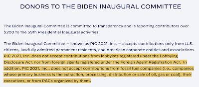 Funding Joe Biden Inauguration