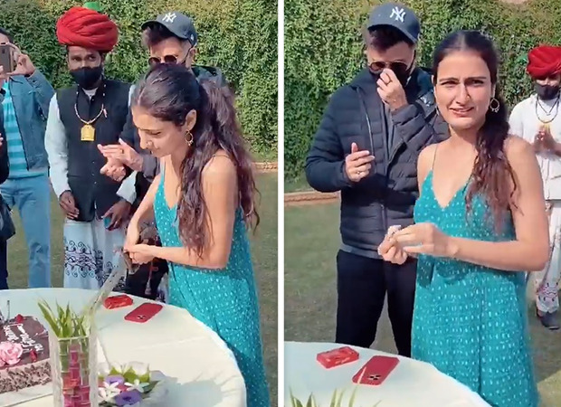 Fatima Sana Shaikh gets a Rajasthani celebration as she cuts her cake on the sets of her upcoming film, see videos