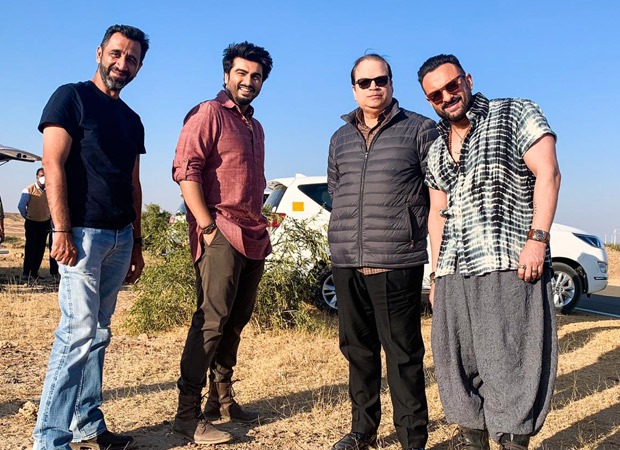 EXCLUSIVE: Arjun Kapoor and Saif Ali Khan pose on the sets of Bhoot Police in Jaisalmer