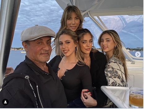 stallone and his three lucky daughters