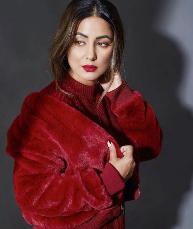 hina khan welcomes the month of love with red velvet outfit