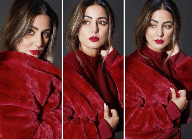 Hina Khan welcomes the month of love with red velvet outfit