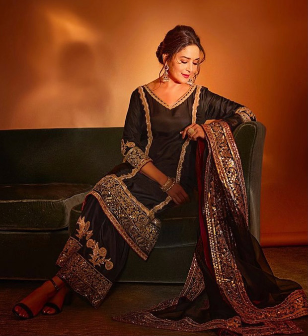 Madhuri Dixit exudes royalty in shades of black Manish Malhotra attire for Dance Deewane