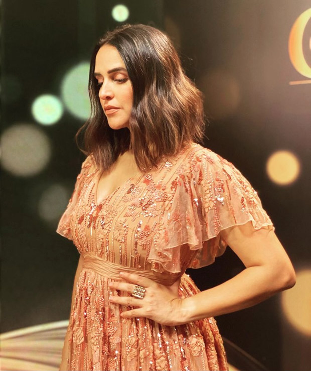 Neha Dhupia’s three tier hand embellished gown worth Rs. 1.74 lakhs is about glamour and comfort
