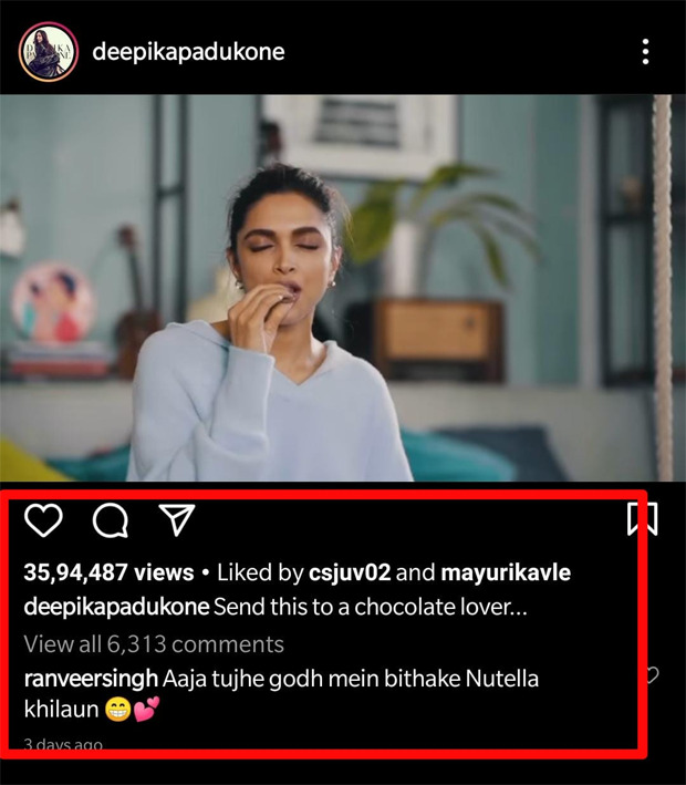 ranveer singh’s hilarious response to deepika padukone’s ‘send this to a chocolate lover’ is breaking the internet