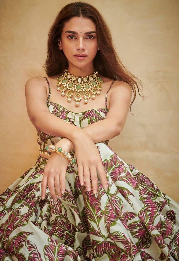 Aditi Rao Hydari's printed bralette and skirt set worth Rs. 40,000 is perfect mehendi ceremony outfit