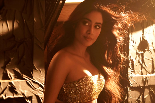 janhvi kapoor looks smokin’ hot in fiery gold crop top and thigh-slit skirt in ‘nadiyon paar’ song from roohi