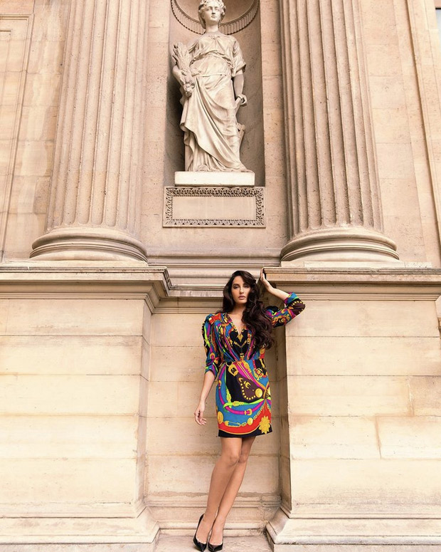 nora fatehi’s stunning multicoloured versace dress is worth rs. 2.3 lakhs