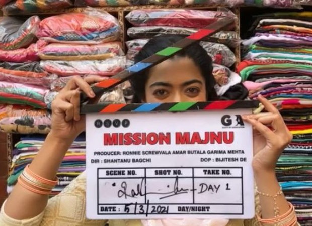 Rashmika Mandanna gives the clap as she begins shooting for her Bollywood debut film, Mission Majnu