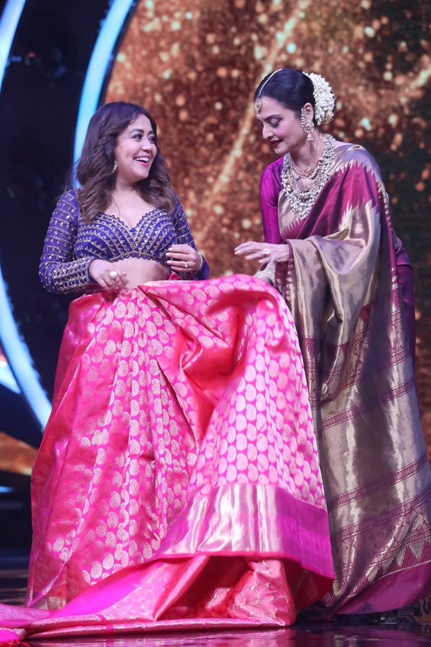 from dancing in sneakers to gifting a saree to neha kakkar, here’s how rekha had a great time on indian idol 12