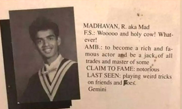 R Madhavan’s yearbook reveals his true ambition and his nickname