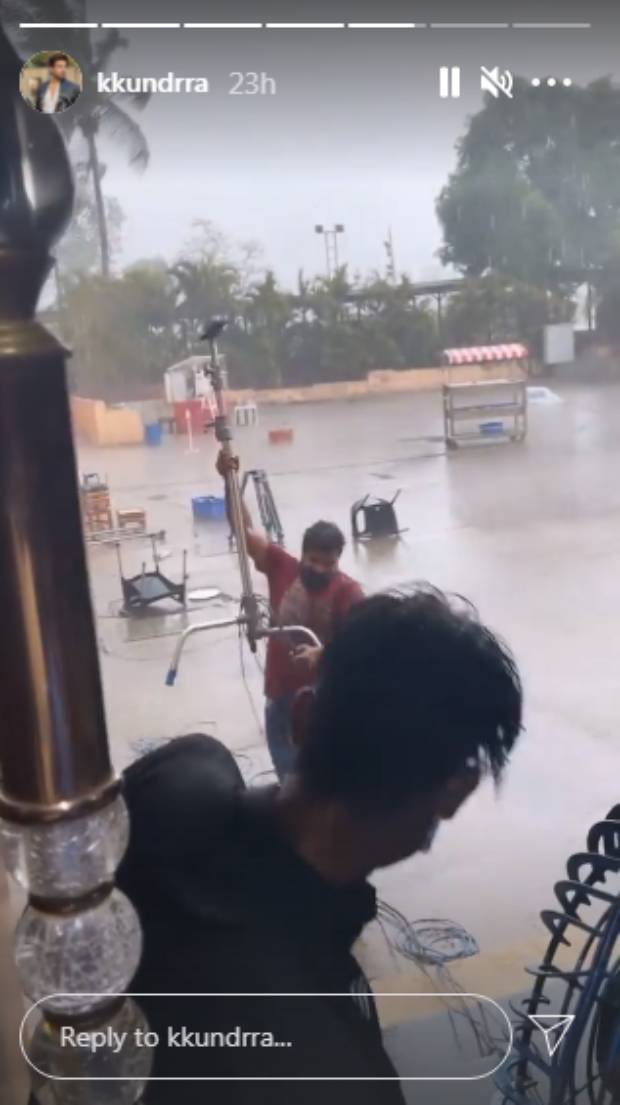 karan kundrra shares videos of cyclone tauktae damaging the sets of yeh rishta kya kehlata hai