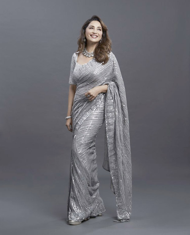 madhuri dixit resumes dance deewane 3 shoot, channels traditional exuberance in sparkly manish malhotra saree