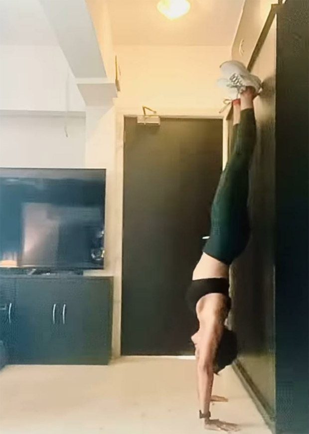 mandira bedi gives fitness inspiration; does 10 headstands in her latest workout video