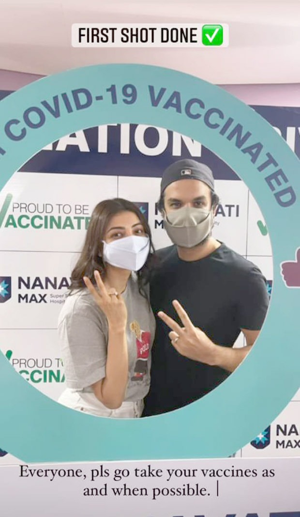 kajal aggarwal takes the first jab of covid vaccine; bumps into anupam kher at the vaccination center