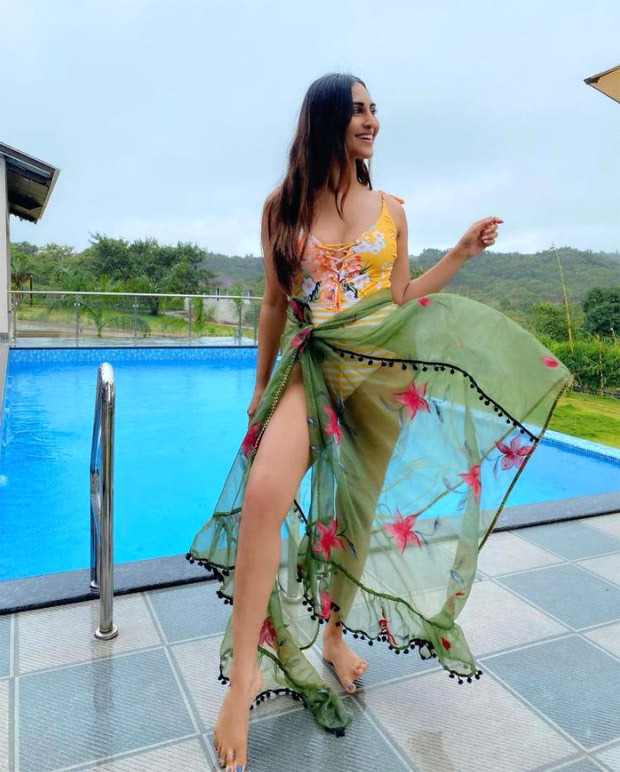 krystle d’souza is ray of sunshine in yellow swimsuit