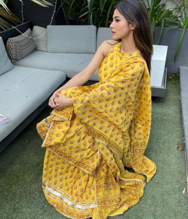 mouni roy exudes elegance in an affordable yellow sharara set