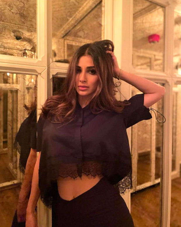mouni roy is on fierce mode in black crop top and skirt worth rs. 24,722